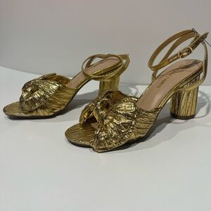 Gold Strappy Heeled Sandals